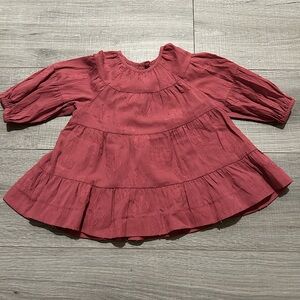 Floral Long-Sleeve Tiered Dress